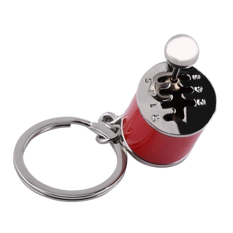 Hztyyier Keychain Shifter Keychain Gear Keychain Six-Speed Gear Stick Knob Key Car Enthusiast Keychain Metal Key Chain Gift(Red) - Image 1